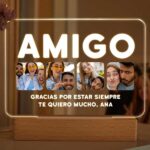 Lámpara Amigo con Cuatro Fotos y Texto personalizada Miniatura de Lámpara Amigo con Cuatro Fotos y Texto personalizada