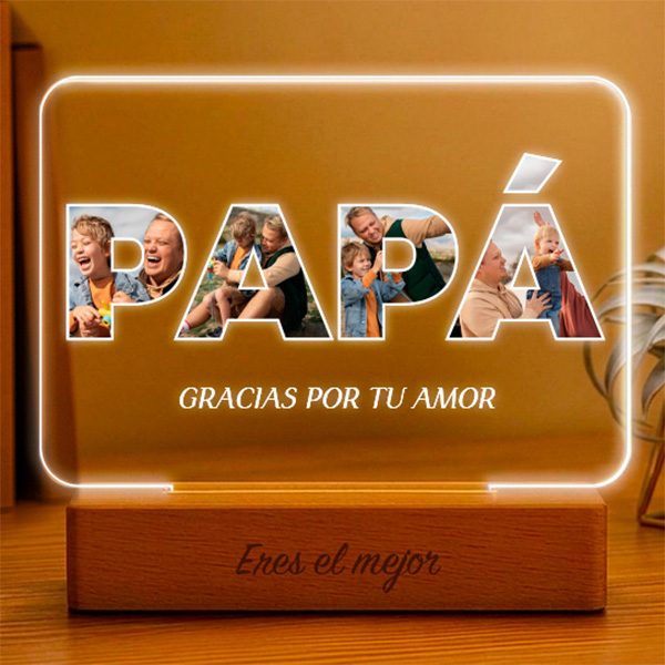 Lámpara Papá con Fotos personalizada Lámpara Papá con Fotos personalizada