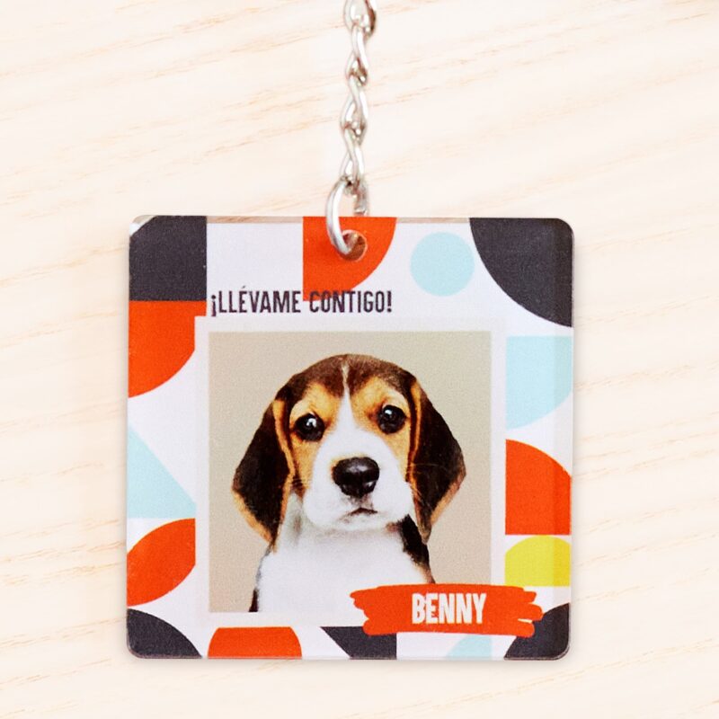 Llavero Mascota con Foto y Nombre personalizado