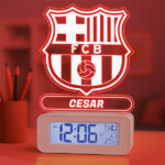 Miniatura de Reloj Despertador con Luz Escudo Barcelona Personalizado
