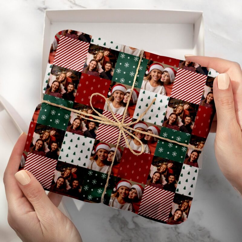 Papel de Regalo de Navidad con Fotos personalizado Papel de Regalo de Navidad con Fotos personalizado