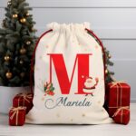 Miniatura de Saco de Navidad con Inicial y Nombre personalizado