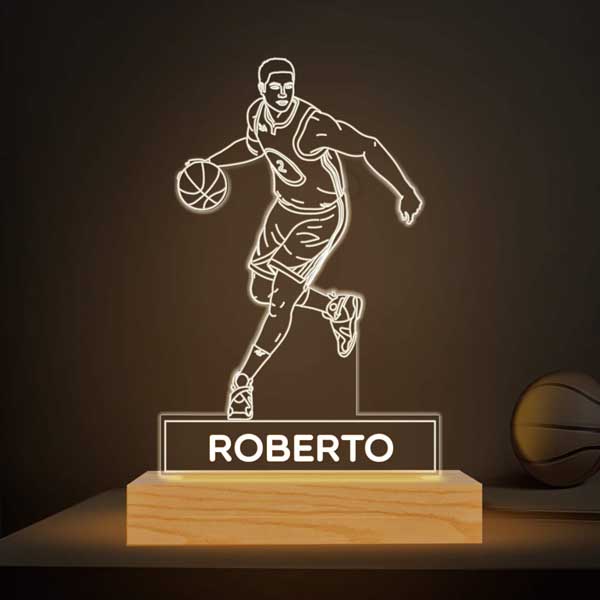 Lámpara Baloncesto con Nombre personalizada