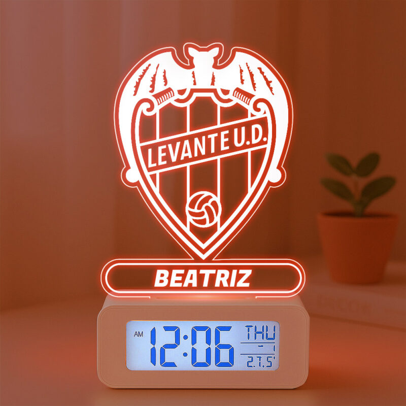 Reloj Despertador con Luz Escudo Levante Personalizado