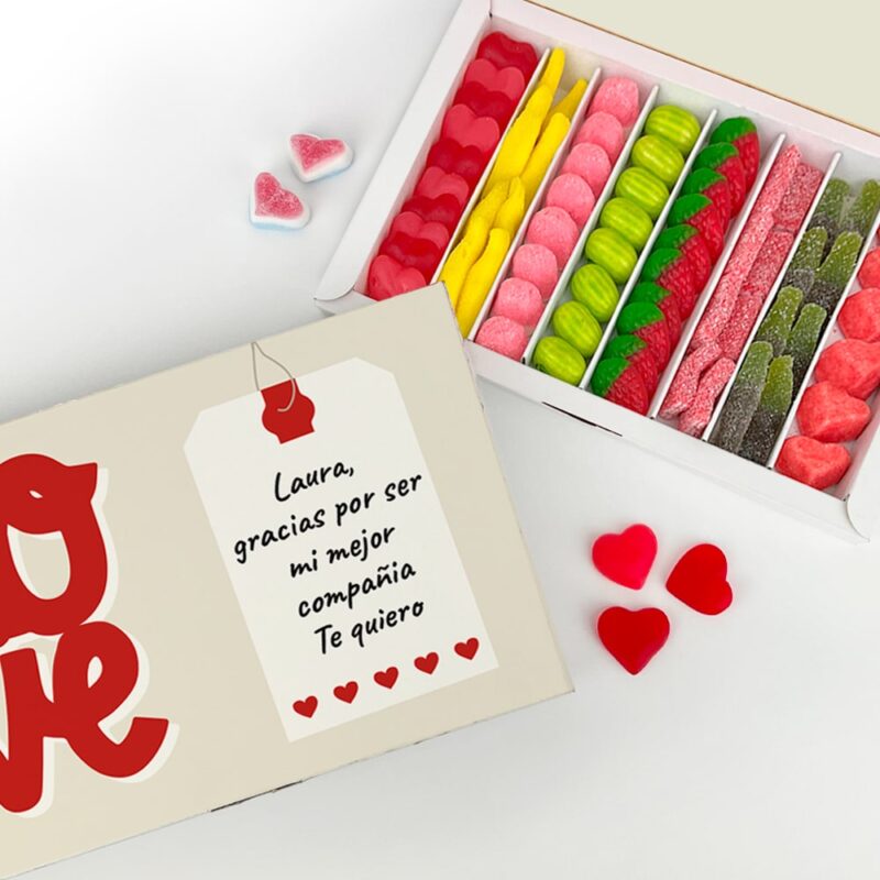 Caja de Dulces LOVE con Textos personalizados Caja de Dulces LOVE con Textos personalizados