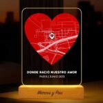 Lámpara Mapa del Amor con Ubicación y Textos personalizada Miniatura de Lámpara Mapa del Amor con Ubicación y Textos personalizada