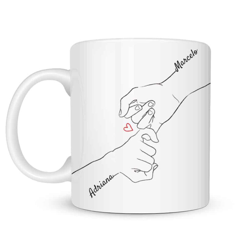 Taza Manos Unidas con Nombres personalizada
