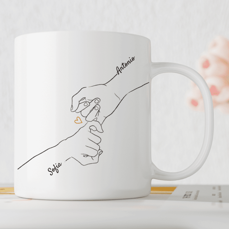 Taza Manos Unidas con Nombres personalizada
