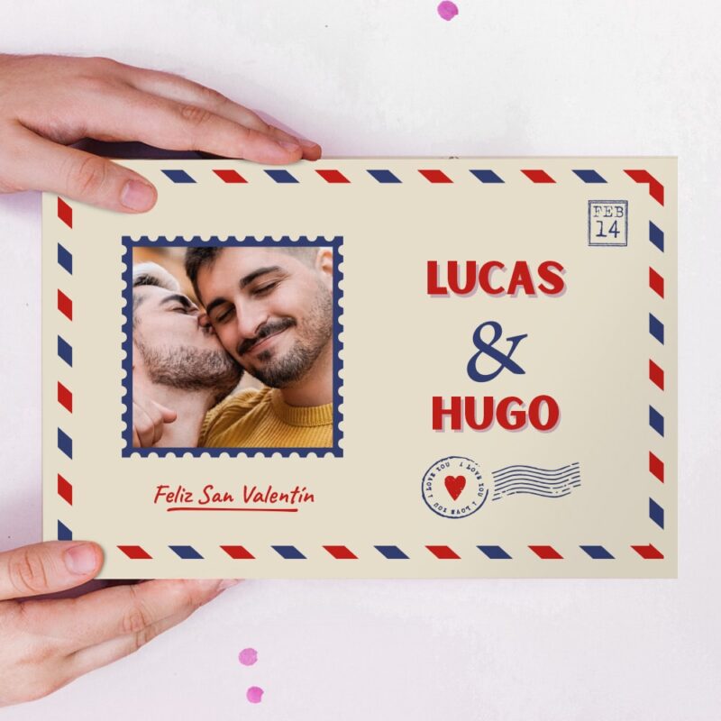 Caja de Dulces Postal con Foto y Textos personalizada