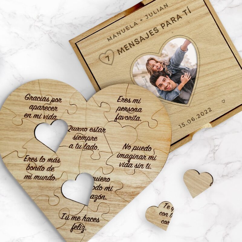 Puzle de Madera con Mensajes de Amor personalizado