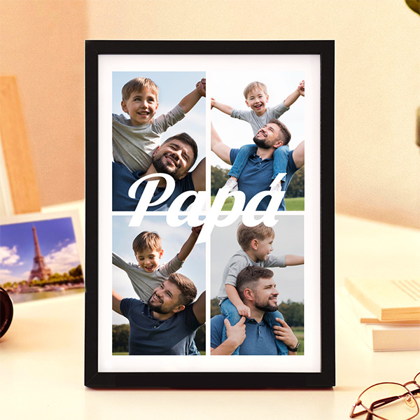 Lámpara Papá con Collage 4 Fotos personalizada