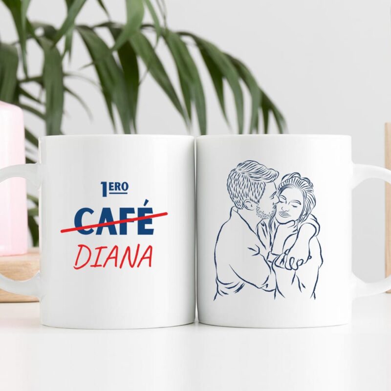 Taza con Foto Ilustrada y Nombre personalizada