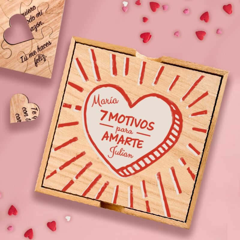 Puzle de Madera con Mensajes de Amor personalizado Puzle de Madera con Mensajes de Amor personalizado