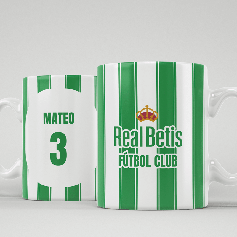 Taza Equipo Fútbol Betis con Nombre personalizada Taza Equipo Fútbol Betis con Nombre personalizada