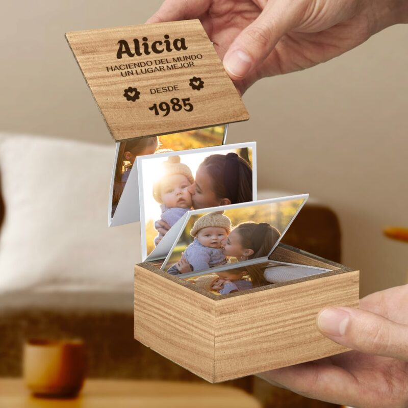 Caja de Fotos Acordeón con Fecha personalizada Caja de Fotos Acordeón con Fecha personalizada