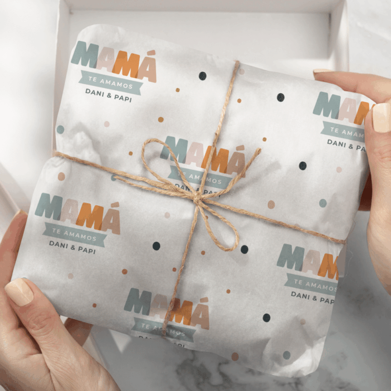 Papel de Regalo Mamá Colores con Nombres personalizado Papel de Regalo Mamá Colores con Nombres personalizado