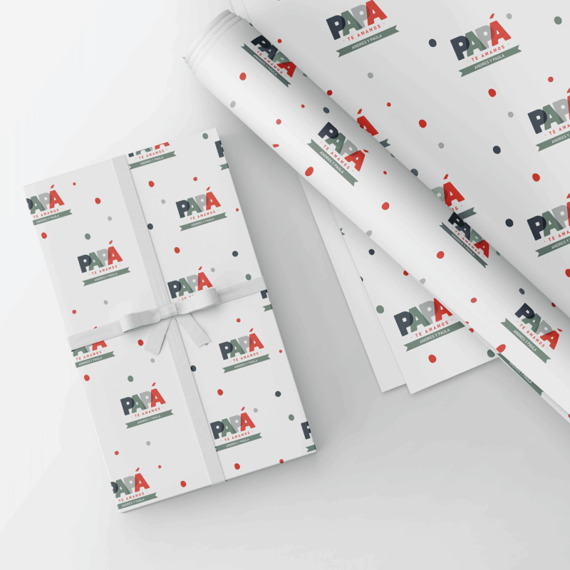 Papel de Regalo Papá con Texto personalizado