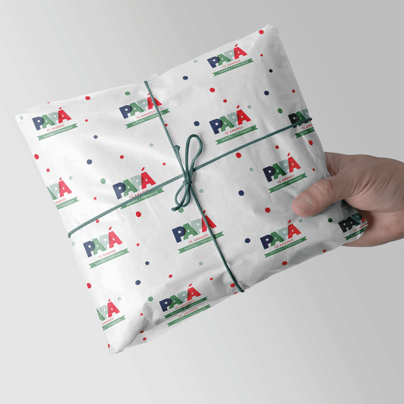 Papel de Regalo Papá con Texto personalizado