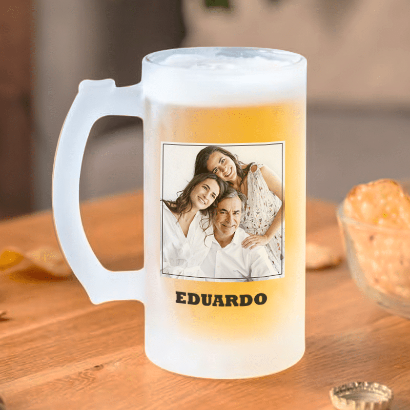 Jarra de Cerveza Con Foto y Nombre personalizada