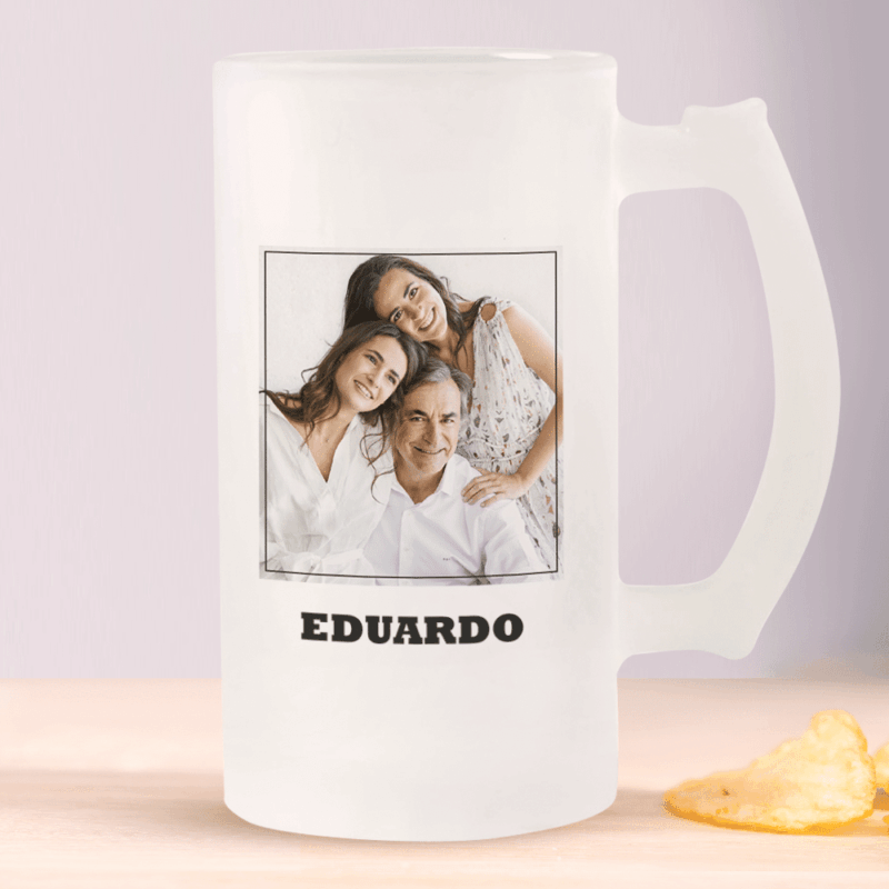 Jarra de Cerveza Con Foto y Nombre personalizada