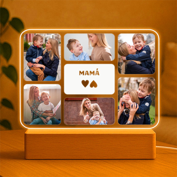Lámpara Mamá con Seis Fotos personalizada Lámpara Mamá con Seis Fotos personalizada