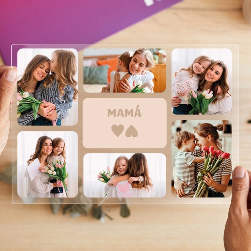 Placa Mamá con Seis Fotos personalizada Placa Mamá con Seis Fotos personalizada