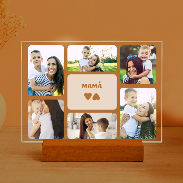 Lámpara Mamá con Seis Fotos personalizada