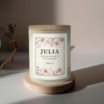 Miniatura de Vela Flores con Textos personalizada