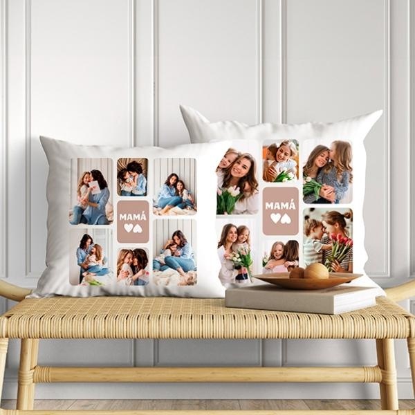 Cojín Mamá con Seis Fotos personalizado