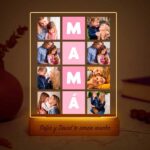 Lámpara Cubos Rosas Mamá con Ocho Fotos personalizada Miniatura de Lámpara Cubos Rosas Mamá con Ocho Fotos personalizada