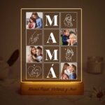 Lámpara Mamá con Cuatro Fotos y Siluetas personalizada Miniatura de Lámpara Mamá con Cuatro Fotos y Siluetas personalizada