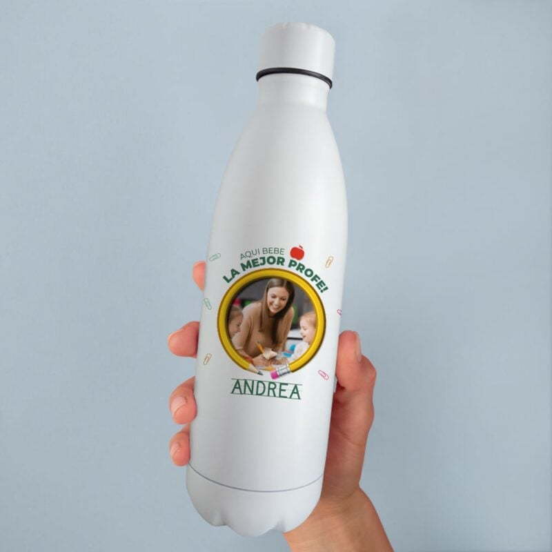 Botella Lápiz con Foto y Texto personalizada