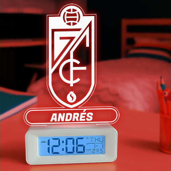 Reloj Despertador con Luz Escudo Granada personalizado