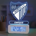 Miniatura de Reloj Despertador con Luz Escudo Málaga personalizado