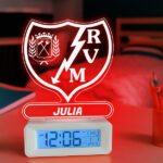 Miniatura de Reloj Despertador con Luz Escudo Rayo Vallecano personalizado