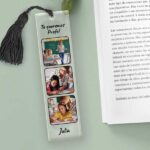 Marcapáginas con Tres Fotos y Texto personalizado Miniatura de Marcapáginas con Tres Fotos y Texto personalizado