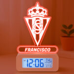 Reloj Despertador con Luz Escudo Sporting de Gijón personalizado Miniatura de Reloj Despertador con Luz Escudo Sporting de Gijón personalizado