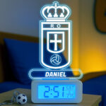 Miniatura de Reloj Despertador con Luz Escudo Oviedo personalizado