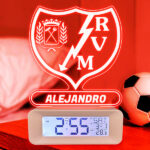 Miniatura de Reloj Despertador con Luz Escudo Rayo Vallecano personalizado