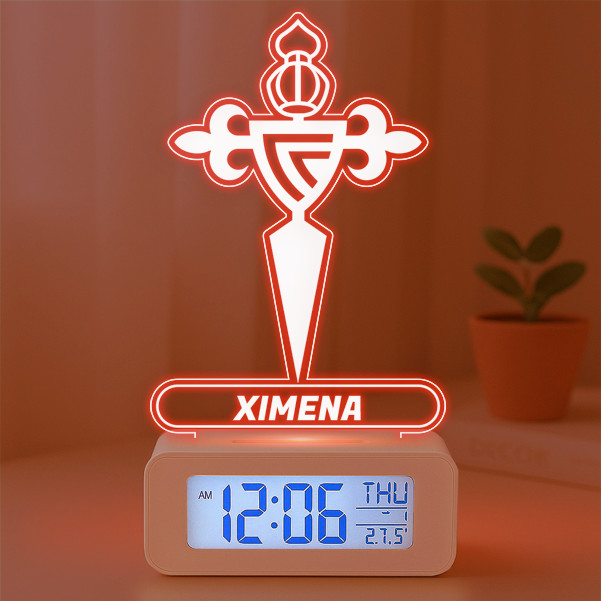 Reloj Despertador con Luz Escudo Celta Vigo personalizado
