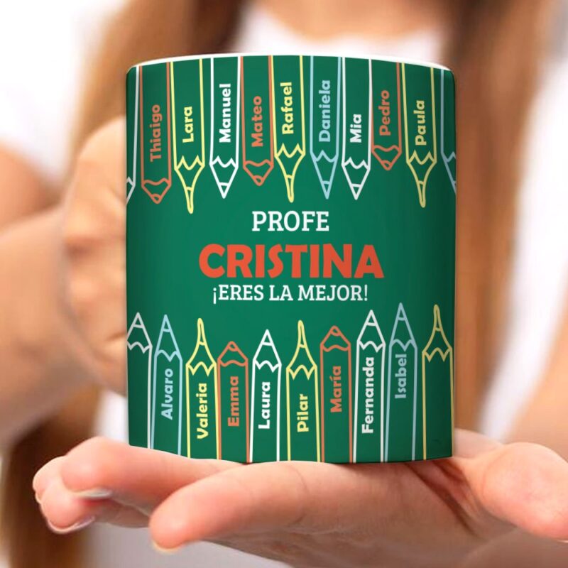 Taza Lápices con Nombres y Texto personalizada Taza Lápices con Nombres y Texto personalizada
