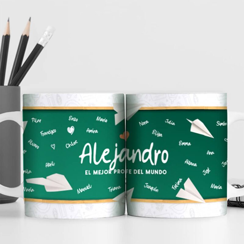 Taza Pizarra con Nombres y Texto personalizada Taza Pizarra con Nombres y Texto personalizada