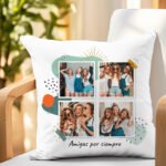 Miniatura de Cojín Polaroid con Cuatro Fotos y Texto personalizado