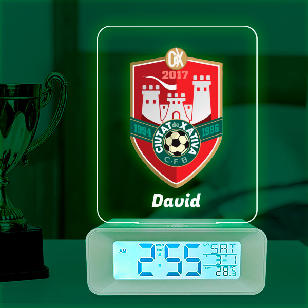 Reloj Despertador con Luz con Tu Escudo personalizado