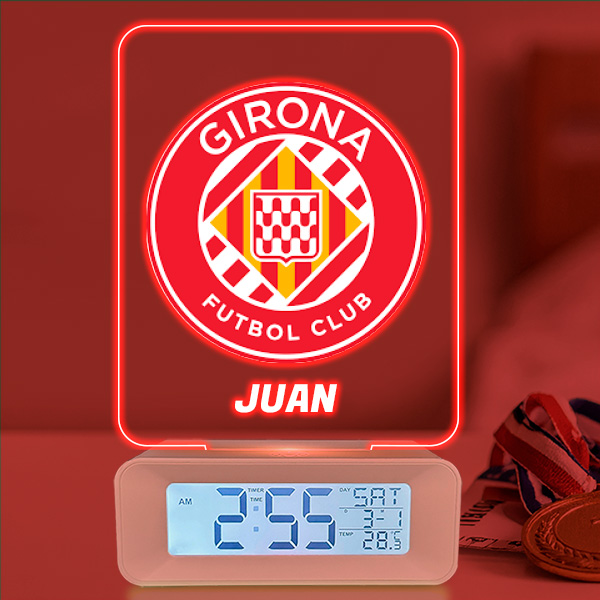 Reloj Despertador con Luz con Tu Escudo personalizado