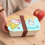 Miniatura de Fiambrera con Tapa de Madera Infantil Gatitos personalizada