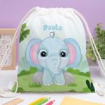 Miniatura de Mochila Saco Infantil Animales Selva personalizada
