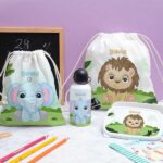 Miniatura de Mochila Saco Infantil Animales Selva personalizada