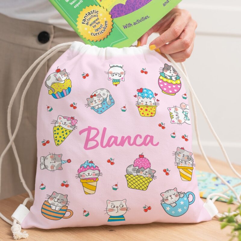 Mochila Saco Infantil Gatitos personalizada Mochila Saco Infantil Gatitos personalizada