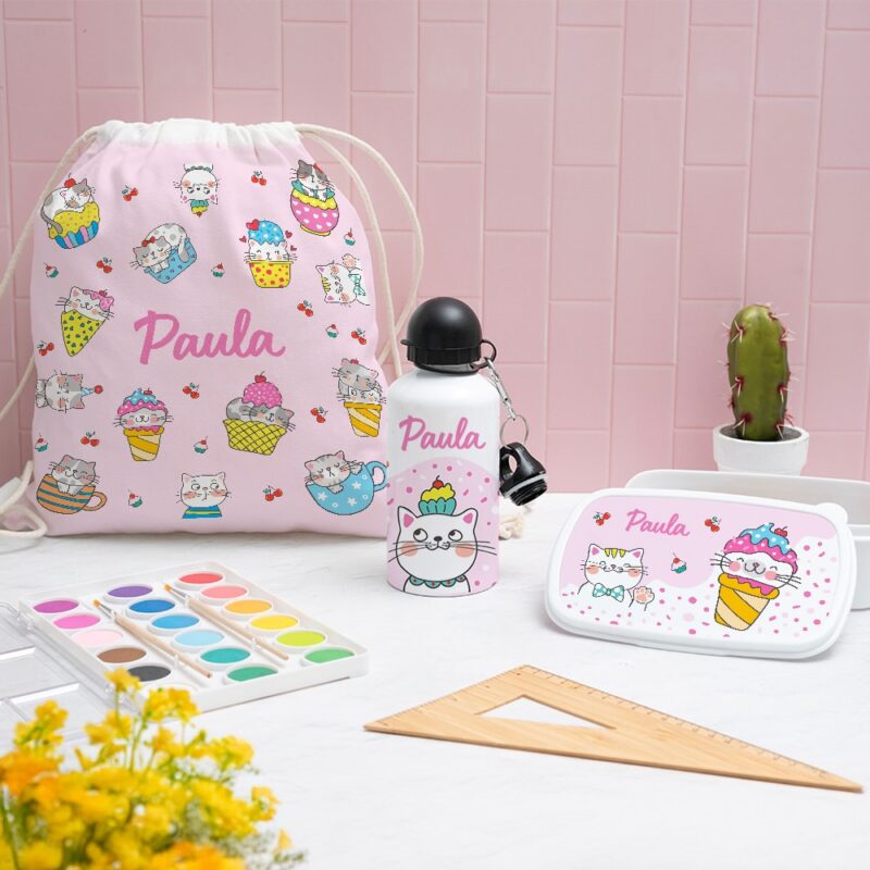 Mochila Saco Infantil Gatitos personalizada